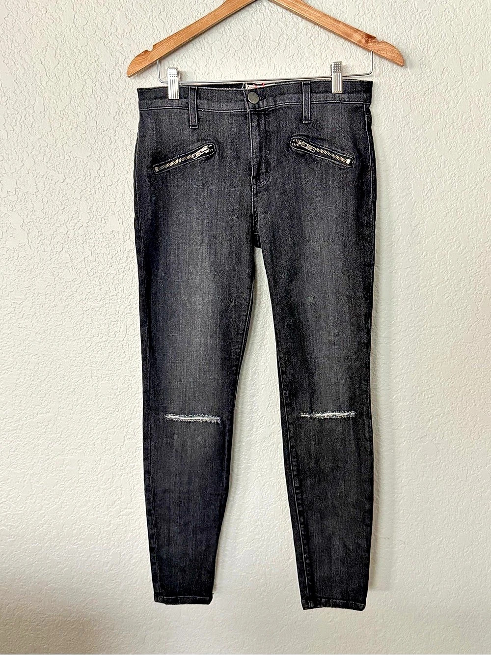 Current/Elliott The Moto Stiletto Skinny Jeans Black size 30